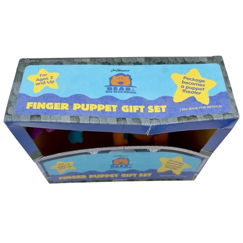 Vintage Bear in the Big Blue House Finger Puppet Gift Set NEW NOS Applause 32902